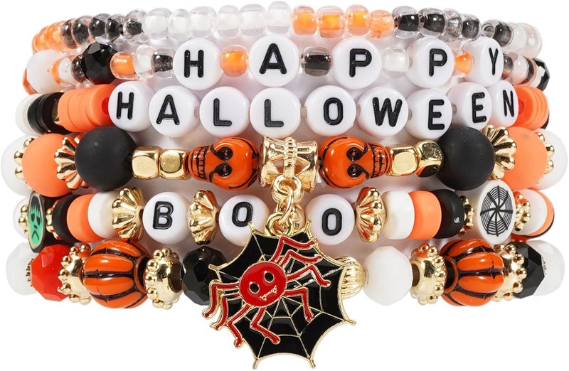 Lonext Halloween Bracelets Stackable Heishi Beaded Stretch Bracelets - Image 1